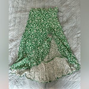 Bershka floral maxi skirt with slit size small